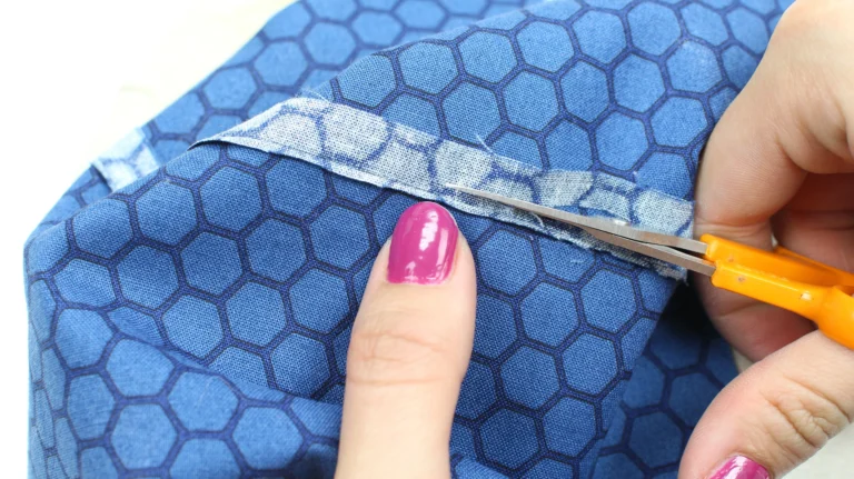 Trimming the French seam allowances