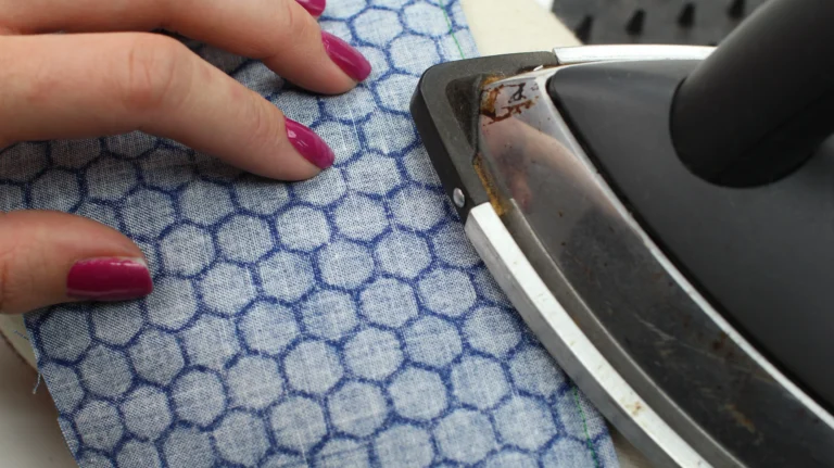Pressing the finished French seam flat