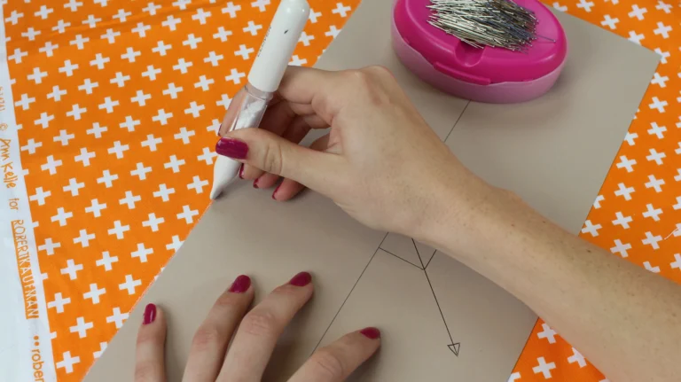 Use chalk to mark around the easy pumpkin template