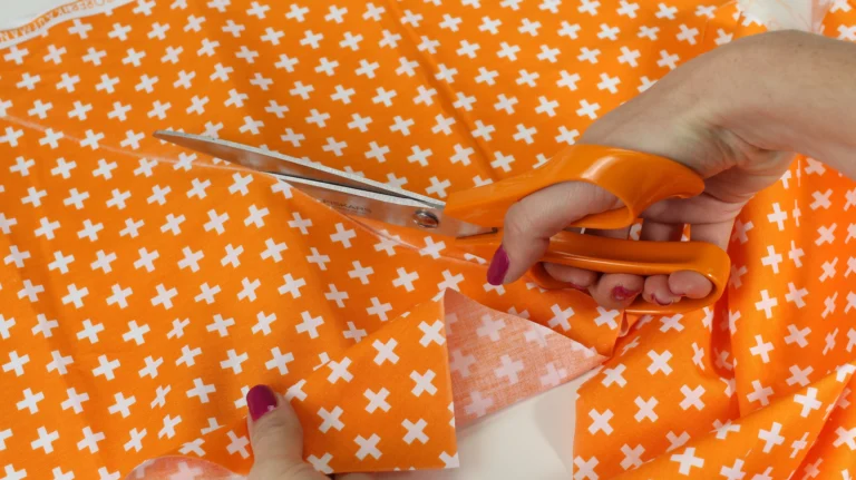 Cut out the pumpkin fabric template