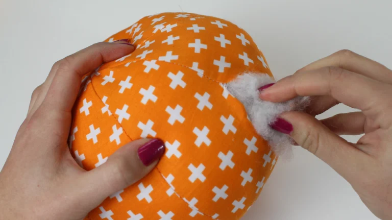 Stuff the pumpkin with polyester stuffing