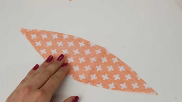 Cut out pumpkin segment along the seam allowance