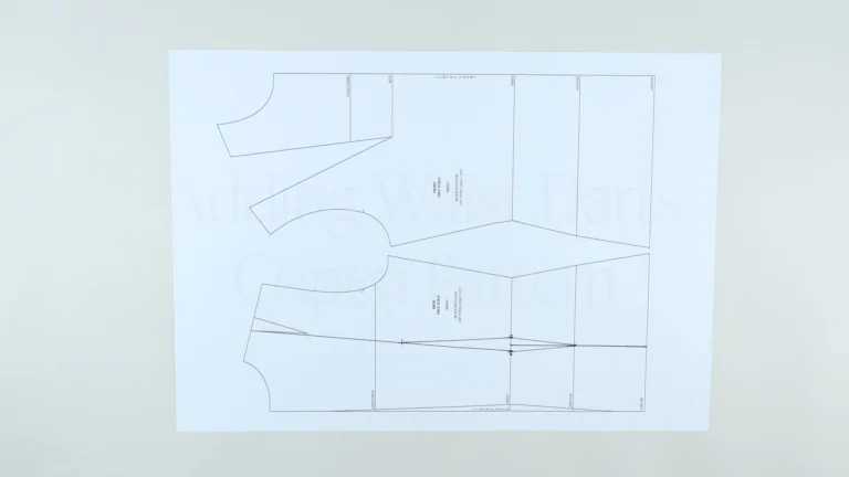 Back waist dart drawn on an angle in a bodice block