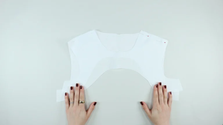 All-in-one facing pieces pinned together at the shoulder seams