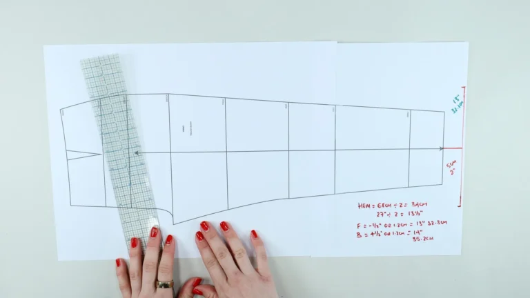 Increase the length of the trouser block pattern and add width to the trouser blog hem