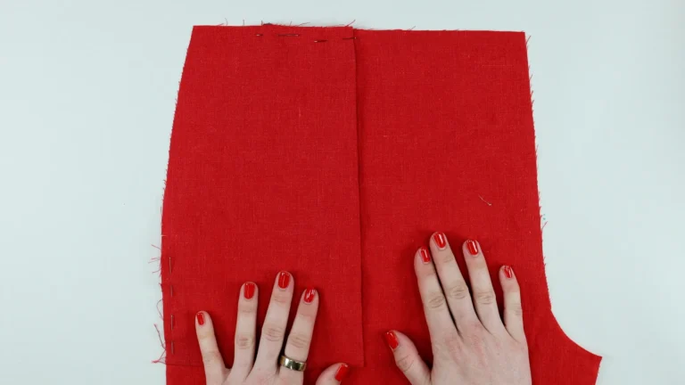 The wrong side of the finished pocket