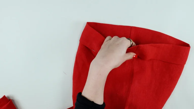 Pinning the trouser hem