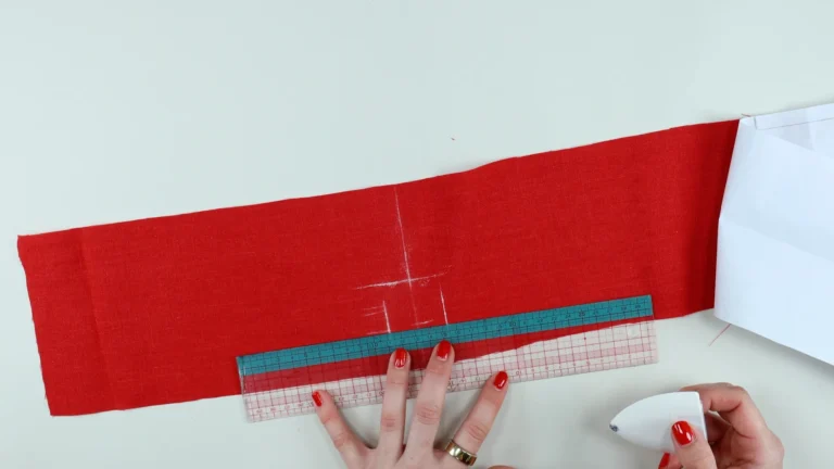 Marked buttonholes onto the right side of the fabric waistband