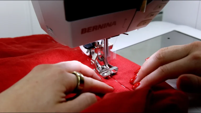 Sew the bottom edge of the waistband at the sewing machine