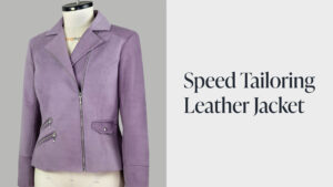 Purple leather jacket (Paxton) made in Made to Sew online sewing class