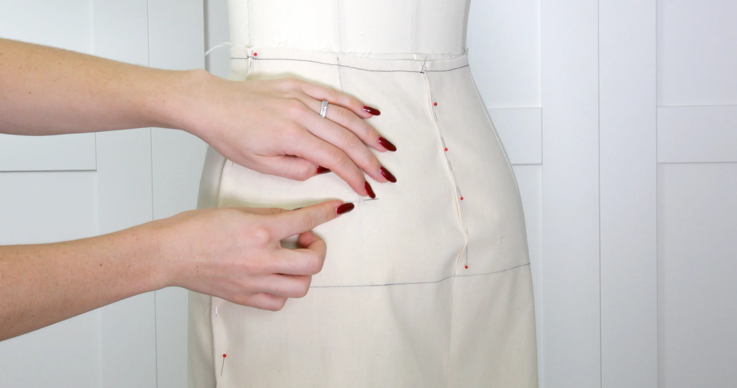 Making fitting adjustments to refine a personalised skirt block